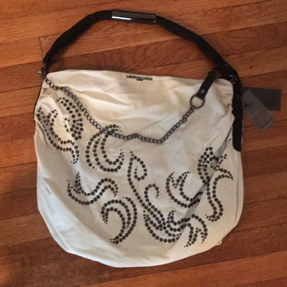 Leigh and Luca oversized canvas hobo bag
